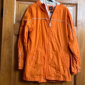 Vintage GAP Kids Girls XXL 14 16 Orange hooded rain jacket windbreaker